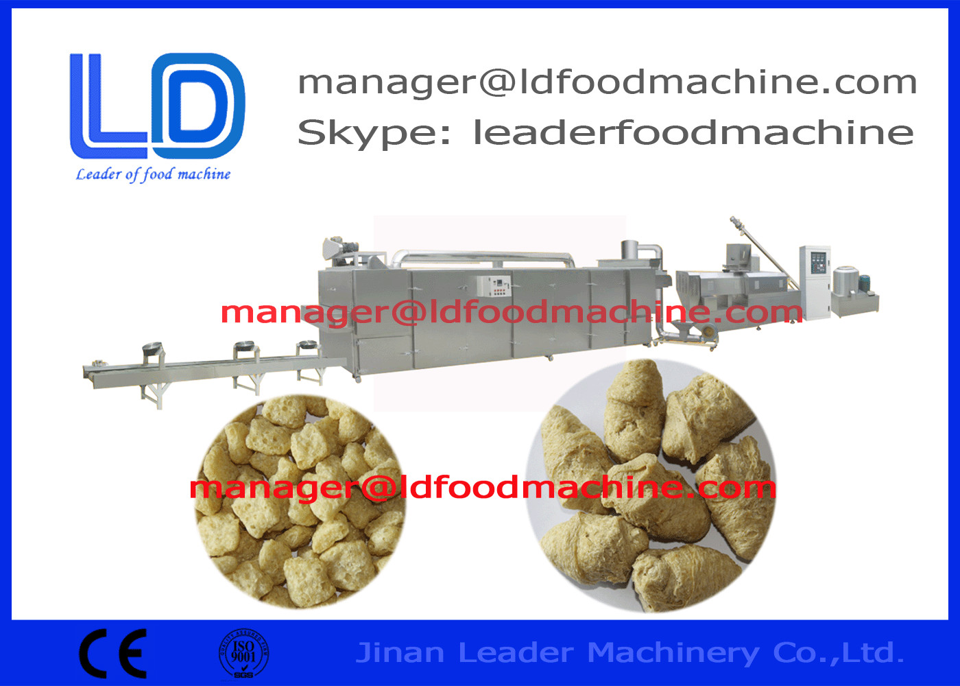 линия производства продуктов питания еды арахиса/еды сои, машина 150kg/h 500kg/h наггета сои